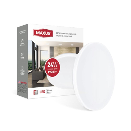 Світильник світлодіодний настінно-стельовий Maxus Ceiling light 24W 4100K C (коло), Maxus, 1-MCL-2441-01-C