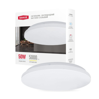 Світильник світлодіодний настінно-стельовий Maxus Ceiling light 50W 4100K C (коло), Maxus, 1-MCL-5041-01-C