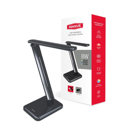 Лампа настільна MAXUS DL 8W 3CCT BL S, Maxus, 1-MDL-8W-BL
