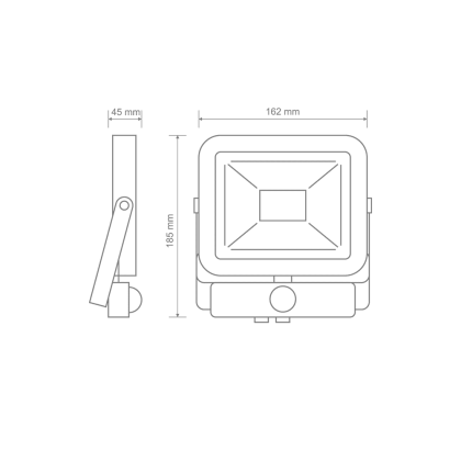LED-прожектор з датчиком руху MAXUS FL-01 20W, 5000K sensor, Maxus, 1-MFL-01-2050s