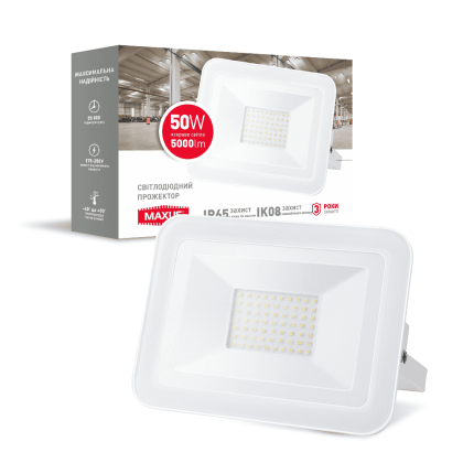 Прожектор світлодіодний MAXUS FL-02 50W, 5000K, Maxus, 1-MFL-02-5050