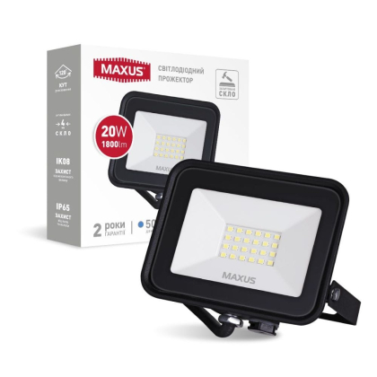 Прожектор MAXUS FL-04 20W 5000K, Maxus, 1-MFL-04-2050