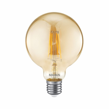 Лампа світлодіодна G95 FM 7W 2700K 220V E27 Golden, Maxus, 1-MFM-7095