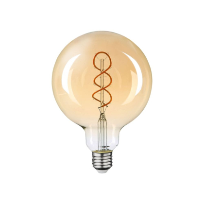 Лампа світлодіодна філаментна G125 FM 6W 2400K 220V E27 Golden Deco, Maxus, 1-MFM-7125