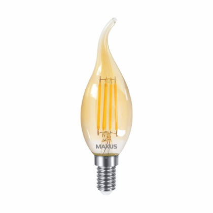 Лампа світлодіодна C37 FM-T 4W 2700K 220V E14 Golden, Maxus, 1-MFM-731