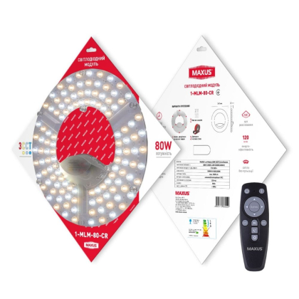 Світлодіодний модуль з пультом дистанційного керування 1-MLM-80-CR MAXUS Led Module 80W 3CCT Circle Remote, Maxus, 1-MLM-80-CR
