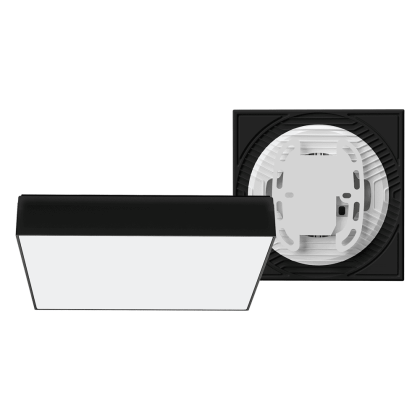 Накладний настінно-стельовий світлодіодний світильник 1-MSP-2441-SSB MAXUS SP Ceiling 24W 4100K Square Slim Black, Maxus, 1-MSP-2441-SSB