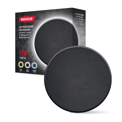 Фасадний світлодіодний світильник MAXUS MWL 12W 3CCT IP65 BL Circle, Maxus, 1-MWL-12W-BLC
