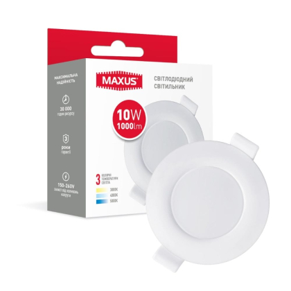 Світильник точковий світлодіодний SDL 10W 3CCT, Maxus, 1-SDL-10W-3CCT