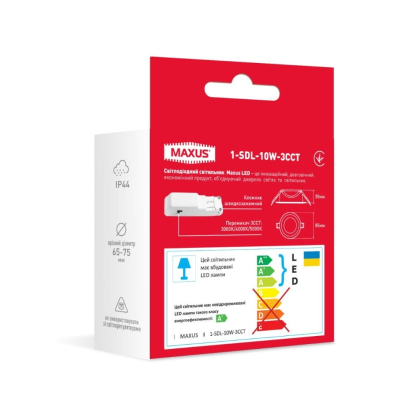 Світильник точковий світлодіодний SDL 10W 3CCT, Maxus, 1-SDL-10W-3CCT