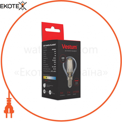 Лампа LED Vestum филамент G45 Е14 5Вт 220V 3000К