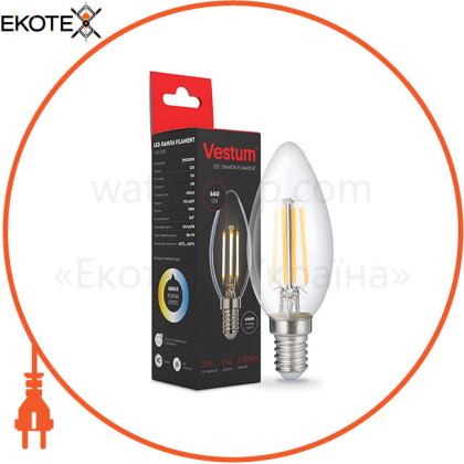 Лампа LED Vestum філамент С35 Е14 5Вт 220V 4100К