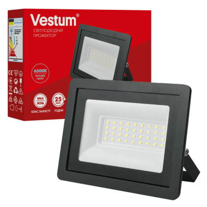 Світлодіодний прожектор LED Vestum 30W  6500K 180-260V IP65 1-VS-3015, Vestum, 1-VS-3015