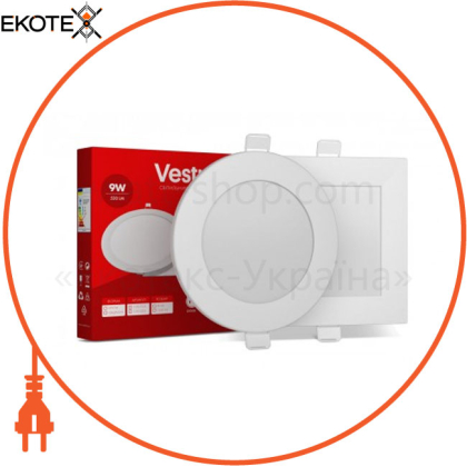 Круглый светодиодный врезной светильник Vestum 9W 6000K 220V 1-VS-5108