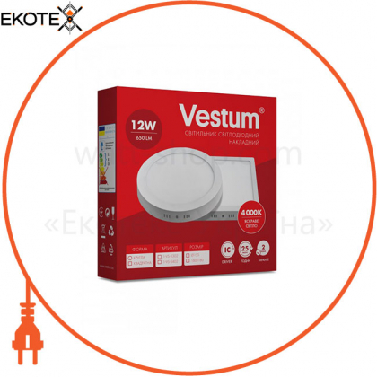 Світильник LED накладний круглий Vestum 12W 4000K 220V
