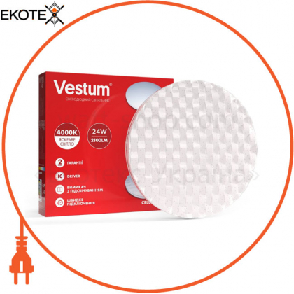 Светильник LED Vestum CELL 24W 385*65мм 4000K, 2100Lm без д/у