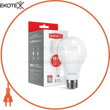 Maxus 1-LED-567-01 лампа светодиодная a70 15w 3000k 220v e27