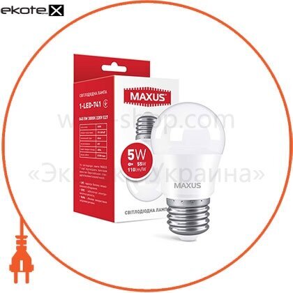 Maxus 1-LED-741 лампа светодиодная maxus 1-led-741 g45 5w 3000k 220v e27