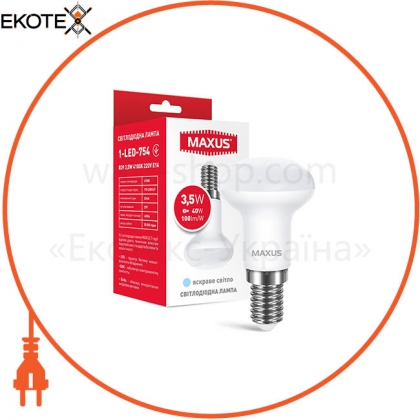 Maxus 1-LED-754 лампа светодиодная r39 3,5w 4100k 220v e14