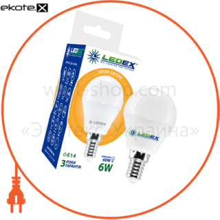 Ledex 100143 led лампа ledex g45-6w-e14-570lm-4000к-(lx-100143)