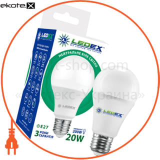 Ledex 100229 led лампа ledex 20w, e27, 1800lm, 4000к, 270град, чип: epistar (тайвань)