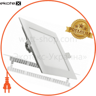 Ledex 102160 светодиодный светильник ledex, квадрат, 6w, 6500к холодно белый, матовое стекло, напряжение: ac100-265v, алюминий