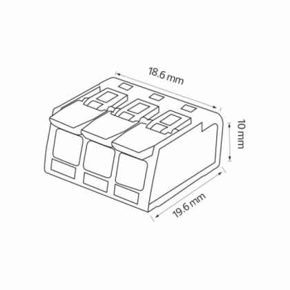 Клемник 3-х полюсний SLIM CONNECTOR-3, Horoz Electric, 103-002-0003-010