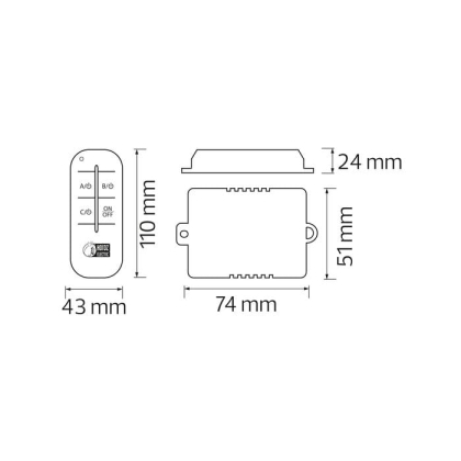Пульт для люстр дволінійний CONTROLLER-2 max 300W, Horoz Electric, 105-001-0002-011