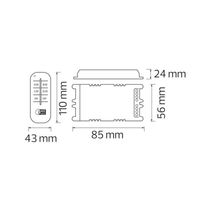 Пульт для люстр трьохлінійний CONTROLLER-3 max 300W, Horoz Electric, 105-001-0003-010