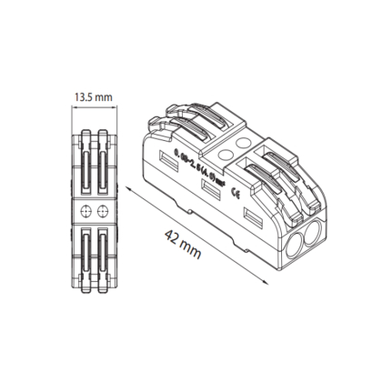 Клемник 2-х полюсний TERMINAL-2, Horoz Electric, 106-005-0002-010