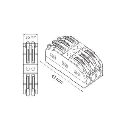 Клемник 3-х полюсний TERMINAL-3, Horoz Electric, 106-005-0003-010