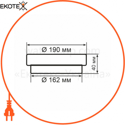 Світильник ERKA +1065 LED, настінний, 12 W, 6000K, круглий, прозорий, IP 65