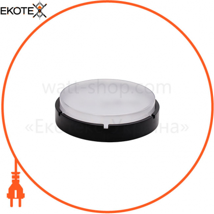 Світильник ERKA 1065D.i LED-Black, настінний з вбудованим датчиком руху, 12 W, 6000K, круглий, прозорий, IP 65, ERKA, 106534