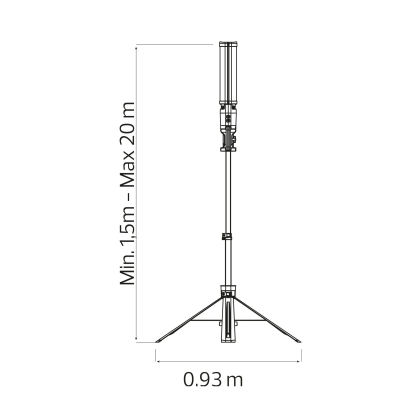 Стійка з прожекторами TOWER 2х40W, Horoz Electric, 107-002-0080-010