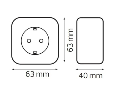 Розетка одинарна з заземленням біла EVA, Horoz Electric, 112-004-0001-010