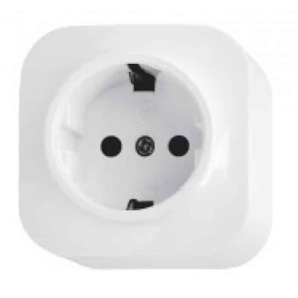 Розетка одинарна з заземленням біла EVA, Horoz Electric, 112-004-0001-010