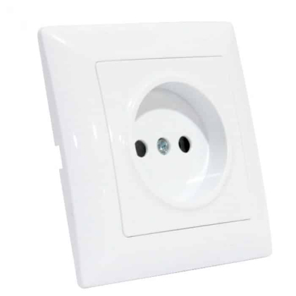 Розетка одинарна без заземлення біла TINA, Horoz Electric, 112-005-0008-010