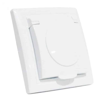 Розетка з заземленням з кришкою біла TINA, Horoz Electric, 112-005-0010-010