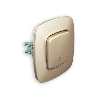 Вимикач 1-клавішний з підсвіткою золото ELA, Horoz Electric, 112-007-0003-030