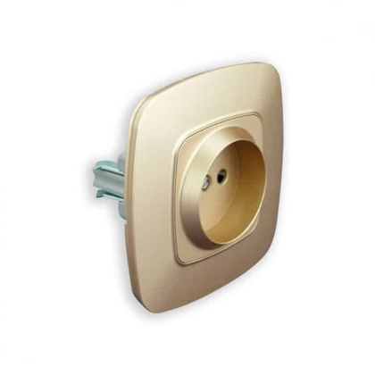 Розетка одинарна без заземлення золото ELA, Horoz Electric, 112-007-0005-030