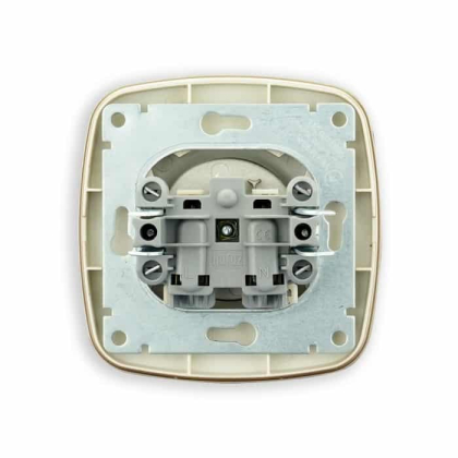 Розетка одинарна без заземленням чорний-золото ELA, Horoz Electric, 112-007-0005-040