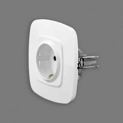 Розетка одинарна з заземленням біла ELA, Horoz Electric, 112-007-0006-010