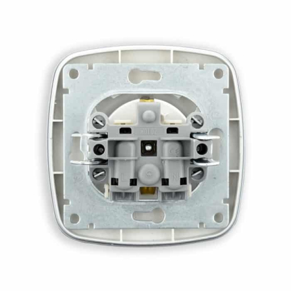 Розетка одинарна з заземленням срібло ELA, Horoz Electric, 112-007-0006-020