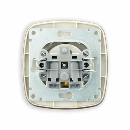 Розетка одинарна з заземленням чорний-золото ELA, Horoz Electric, 112-007-0006-040