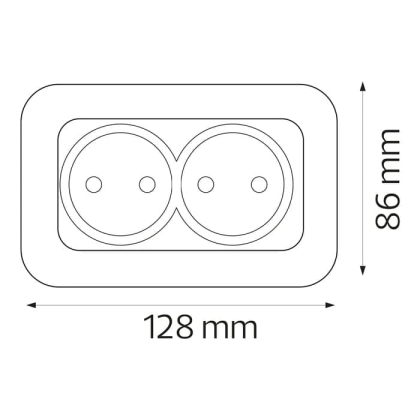 Розетка подвійна з заземленням біла ELA, Horoz Electric, 112-007-0008-010