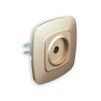 Розетка ТВ золото ELA, Horoz Electric, 112-007-0009-030