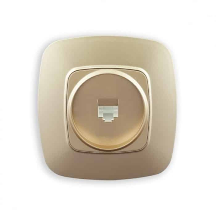 Розетка телефонна золото ELA, Horoz Electric, 112-007-0010-030
