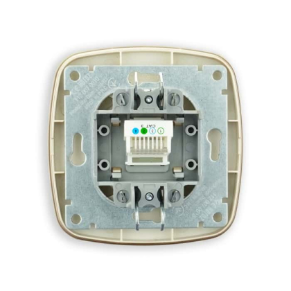 Розетка телефонна чорний-золото ELA, Horoz Electric, 112-007-0010-040