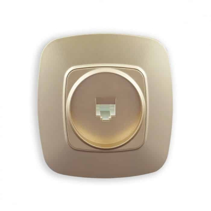 Розетка комп’ютерна золото ELA, Horoz Electric, 112-007-0011-030