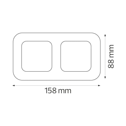 Рамка 2-на золото ELA, Horoz Electric, 112-007-0012-030